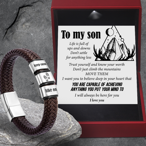 Leather Bracelet - Hiking - To My Son - I Will Always Be Here For You - Ukgbzl16012