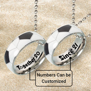 Personalised Couple Football Pendant Necklaces - Football - To My Man - My Soul Loves - Ukgnes26004