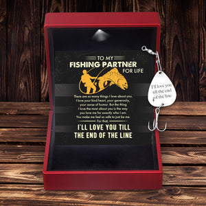 Engraved Fishing Hook - Fishing - To My Man - I'll Love You Till The End Of The Line - Ukgfa26013