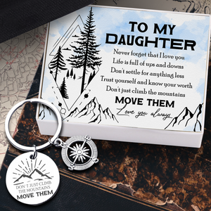 Compass Keychain - Hiking - To My Daughter - Never Forget That I Love You - Ukgkw17009