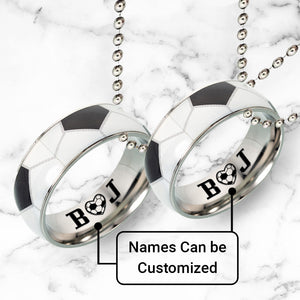 Personalised Couple Football Pendant Necklaces - Football - To My Man - You Are The Best Goal - Ukgnes26003