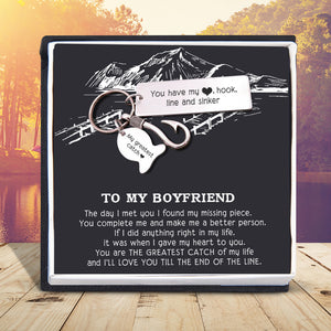 Fishing Hook Keychain - To My Boyfriend - You Have My Heart, Hook, Line And Sinker - Ukgku12001 - Love My Soulmate