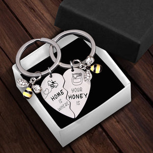 Bee Heart Puzzle Keychain - Garden - To My Wife - Home Is Where Your Honey Is - Ukgkzl15001