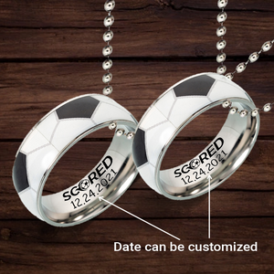 Personalised Couple Football Pendant Necklaces - Football - To My Soulmate - In Your Soul, I Have Found My Mate - Ukgnes13003