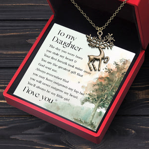 Vintage Deer Necklace - Hunting - To My Daughter - You Are The Greatest Gift That God Sent Me - Ukgnnf17001