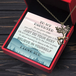 Vintage Deer Necklace - Hunting - To My Daughter - Just Do Your Best - Ukgnnf17002