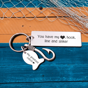 Fishing Hook Keychain - Fishing - To My Wife - I'll Love You Till The End Of The Line - Ukgku15005