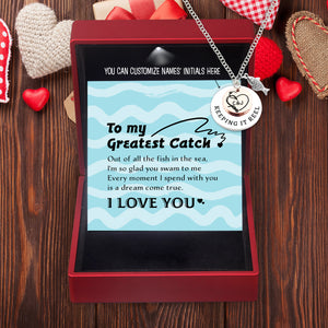 Personalised Fishing Double Round Pendants Necklace - Fishing - To My Greatest Catch - I Love You - Ukgngb13001