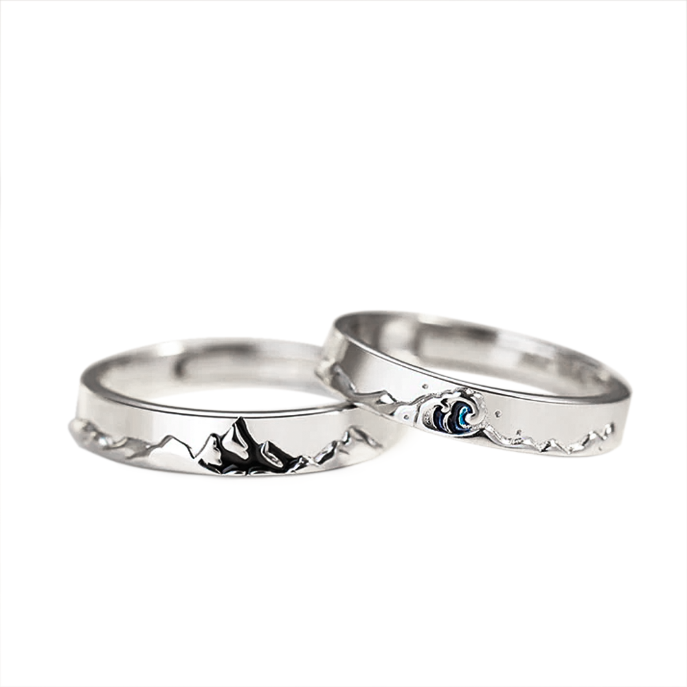 Mountain Sea Couple Promise Ring - Adjustable Size Ring - Family - To My  Future Wife - I Can't Wait Until We Marry - Grlj25003