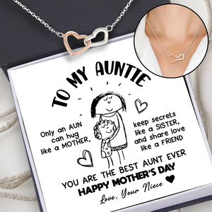 Interlocked Heart Necklace - Family - To My Auntie - You Are The Best Aunt Ever - Ukgnp30001