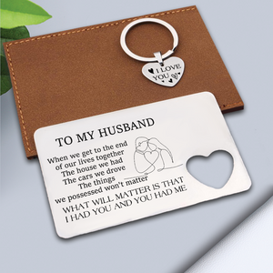 Wallet Card Insert And Heart Keychain Set - Family - To My Husband - I Had You And You Had Me - Ukgcb14001