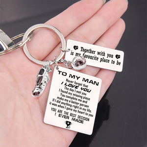 Football Calendar Keychain - Football - To My Man - Together With You Is My Favorite Place To Do - Ukgkra26001