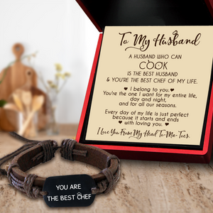 Leather Cord Bracelet - Cooking - To My Husband - I Belong To You - Ukgbr14003