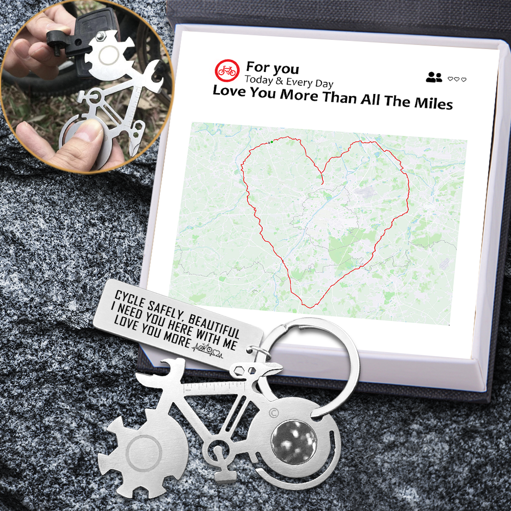 Bike Multitool Repair Keychain - Cycling - To My Beautiful - Love You More Than All The Miles - Ukgkzn13002