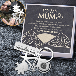 Bike Multitool Repair Keychain - Cycling - To My Mum - When I’m In Trouble Or A Hard Place, I Know You’ll Be There To Be My Ace - Ukgkzn19003