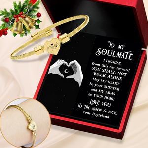 Heart Charm Bangle - Family - To My Soulmate - My Arms Be Your Home - Ukgbbe13001