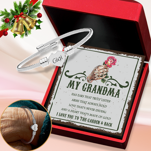 Heart Charm Bangle - Garden - To Grandma - I Love You To The Garden And Back - Ukgbbe21002