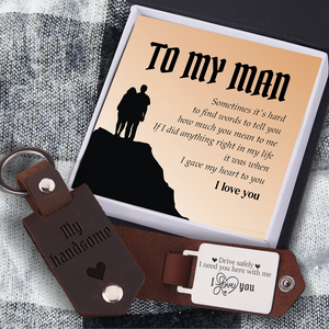 Message Leather Keychain - Family - To My Man - How Much You Mean To Me - Ukgkeq26002