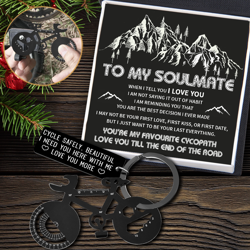 Jet Black Cycling Multi-tool Keychain - Cycling - To My Soulmate - You Are My Favourite Cycopath - Ukgkzo13002
