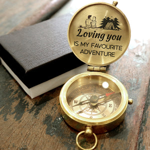 Engraved Compass - Camping - To My Man - Loving You Is My Favorite Adventure - Ukgpb26060
