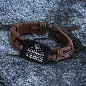 Leather Cord Bracelet - Travel - To My Son - Love You For The Rest Of Mine - Ukgbr16001
