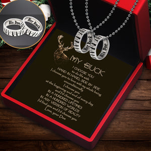 Forest Ring Couple Necklaces - Hunting - To My Buck - I'd Choose You In A Hundred Worlds - Ukgndx26013