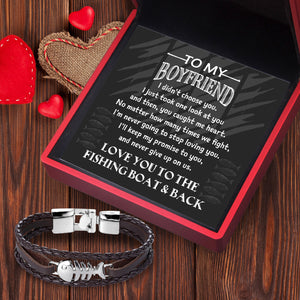 Fish Leather Bracelet - Fishing - To My Boyfriend - I'm Never Going To Stop Loving You - Ukgbzp12001