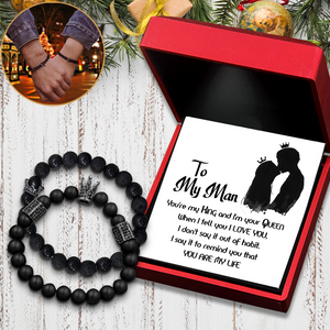 King & Queen Couple Bracelets - Family - To My Man - You Are My Life - Ukgbae26006