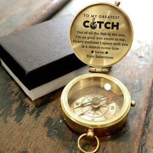 Engraved Compass - Fishing - To My Wife - Dream Come True - Ukgpb15002