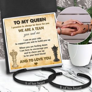 King & Queen Couple Bracelets - Skull - To My Queen - I Promise To Always Be There For You - Ukgbt13011