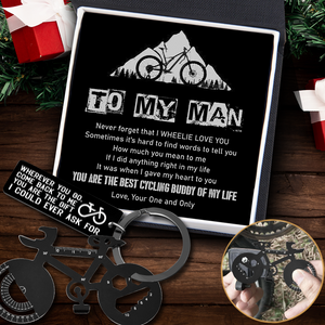 Jet Black Cycling Multi-tool Keychain - Cycling - To My Man - Never Forget That I Wheelie Love You - Ukgkzo26006