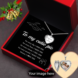 Heart Locket Necklace - Family - To My Cutie Pie - Forever, I Love You - Ukgnzm13003