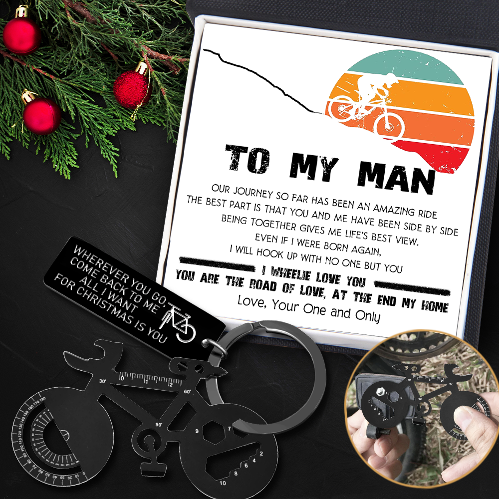 Jet Black Cycling Multi-tool Keychain - Cycling - To My Man - All I Want For Christmas Is You - Ukgkzo26005