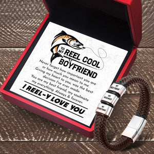 Leather Bracelet - Fishing - To My Boyfriend - You Are My Best Friend, My Soulmate My Everything - Ukgbzl12017