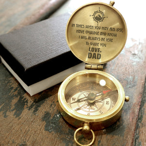 Engraved Compass - Family - To Son - To Daughter - From Dad - I Will Always Be Here - Ukgpb16012