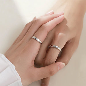 Mountain Sea Couple Promise Ring - Adjustable Size Ring - Travel - To My Other Half - All My Love Today And Always - Ukgrlj24001