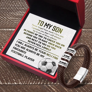 Leather Bracelet - Football - To My Son - Never Forget How Much I Love You - Ukgbzl16026