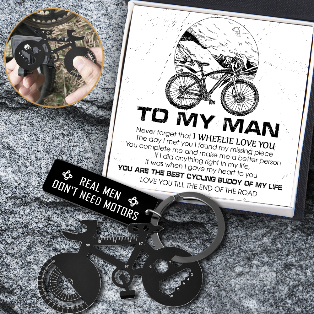 Jet Black Cycling Multi-tool Keychain - Cycling - To My Man - Love You Till The End Of The Road - Ukgkzo26009