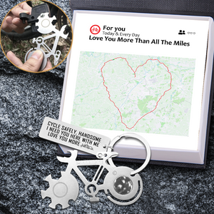 Bike Multitool Repair Keychain - Cycling - To My Man - Love You More Than All The Miles - Ukgkzn26002