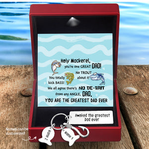 Personalised Fishing Hook Keychain - Fishing - To Dad - Hooked The Greatest Dad Ever - Ukgku18004