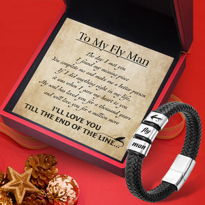 Leather Bracelet - Fishing - To My Fly Man - I'll Love You Till The End Of The Line - Ukgbzl26003