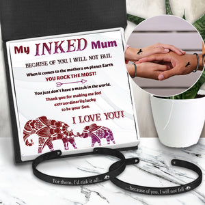 Mum & Son Bracelets - Tattoo - To My Mum - I Love You - Ukgbt19004