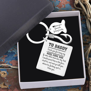 Fishing Hook Square Keychain - Fishing - To Daddy - Thank You For Being My Reel Cool Dad - Ukgkeg18001
