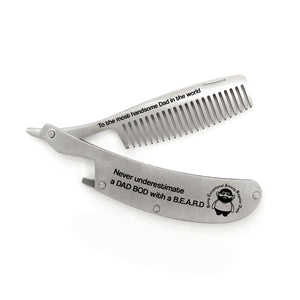 Folding Comb - Beard - To Bearded Dad - The Most Handsome Dad In The World - Ukgec18021