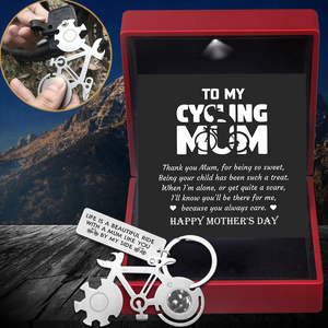 Bike Multitool Repair Keychain - Cycling - To My Mum - Life Is A Beautiful Ride With A Mum Like You By My Side - Ukgkzn19002