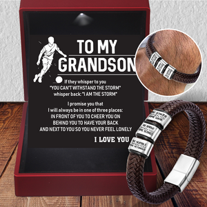 Leather Bracelet - Football - To My Grandson - Be Humble When You Are Victorious - Ukgbzl22006