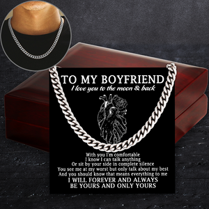 Cuban Link Chain - Family - To My Boyfriend - I Love You To The Moon & Back - Ukssb12003
