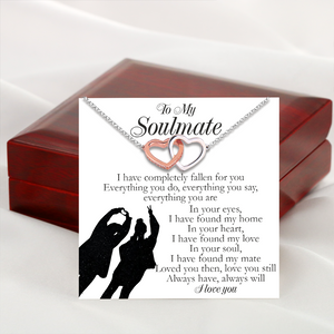 Interlocking Hearts Necklace - Family - To My Soulmate - Loved You Then, Love You Still - Uksnp13002