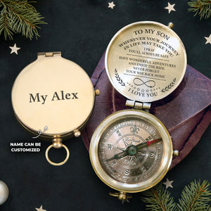 Personalised Engraved Compass - Family - To My Son - Never Forget Your Way Back Home - Ukgpb16019