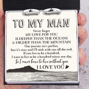 Mountain Sea Couple Promise Ring - Family - To My Man - I Never Have To Live Without You - Ukgrlj26011